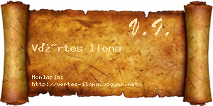 Vértes Ilona névjegykártya